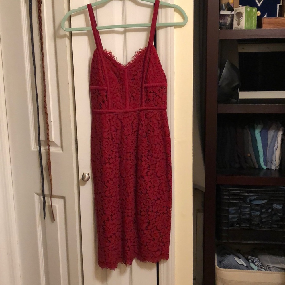 Red Lace Cocktail Dress